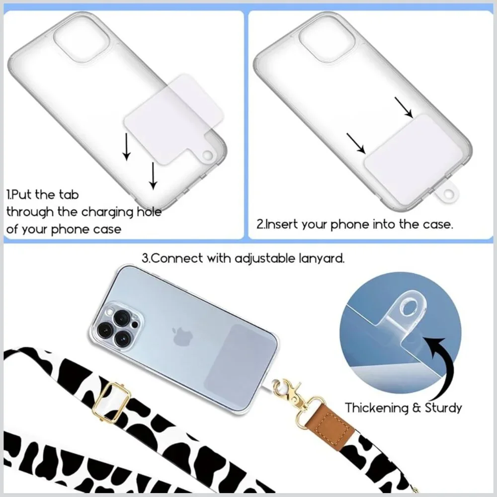 Crossbody Phone Lanyard ~ Cow Print